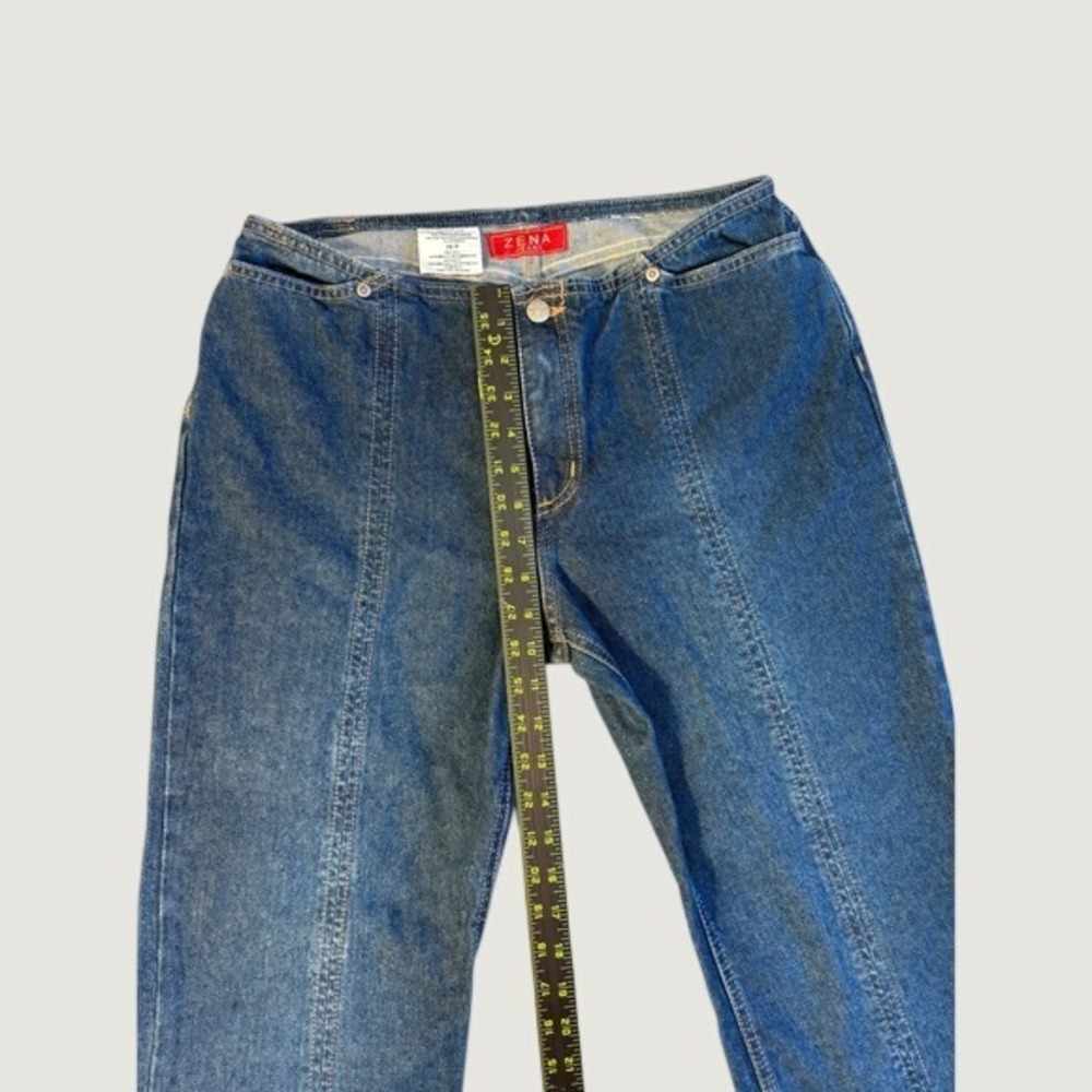 Zena Jeans Center Seam Flare Denim Trousers Size 10P Vintage EUC - Picture 3 of 3